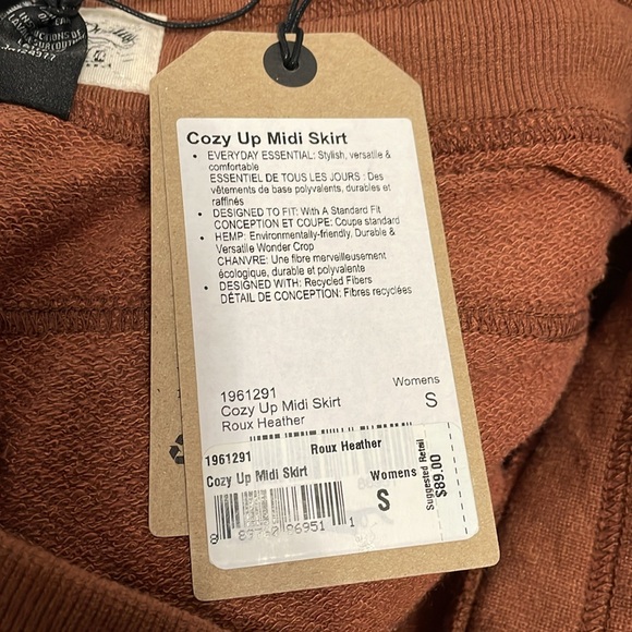 💖 NWT Prana Cozy Up Midi Skirt in Roux Heather - Picture 5 of 5